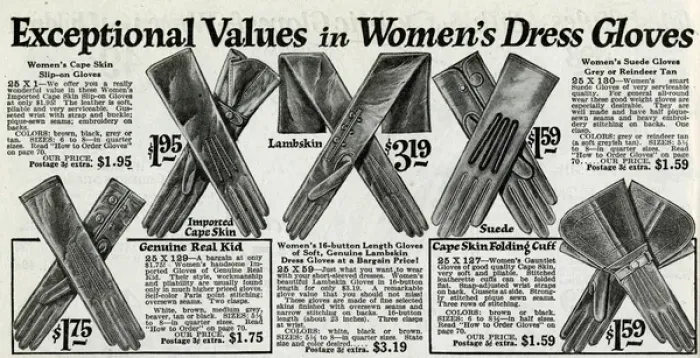 Framed Print : Womens dress gloves 1924 Framed Print : Womens dress gloves 1924