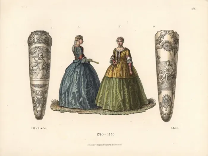Framed Print : Womens fashions and carved ivory tobacco muller Framed Print : Womens fashions and carved ivory tobacco muller