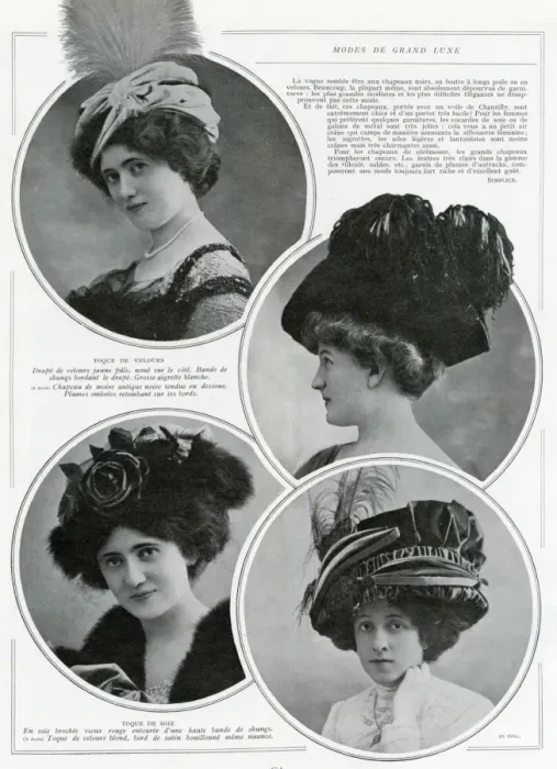 Framed Print : Womens hats 1909