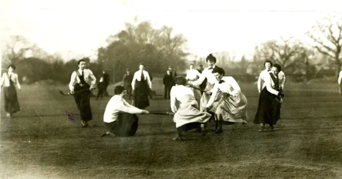 Framed Print : Womens hockey match, Surrey v Sussex, 1902 Framed Print : Womens hockey match, Surrey v Sussex, 1902