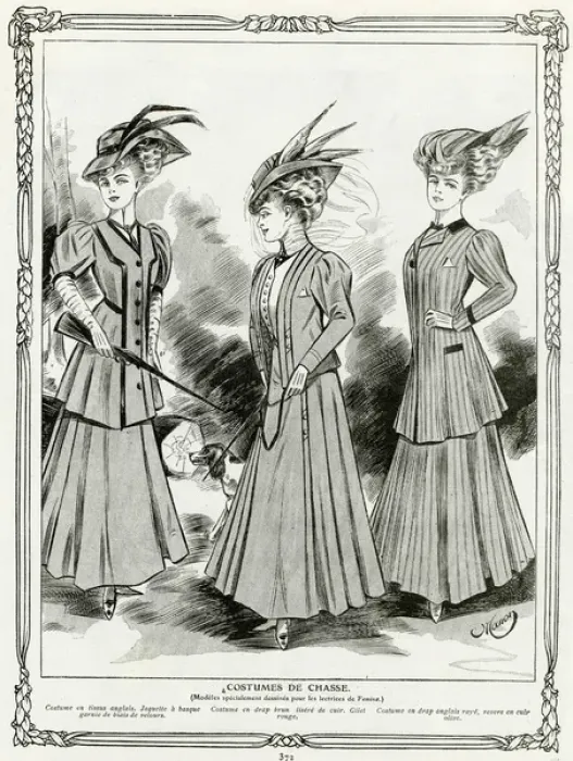 Framed Print : Womens hunting attire 1906 Framed Print : Womens hunting attire 1906