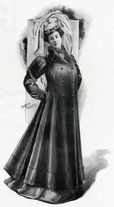 Framed Print : Womens motoring leather coat 1907 Framed Print : Womens motoring leather coat 1907