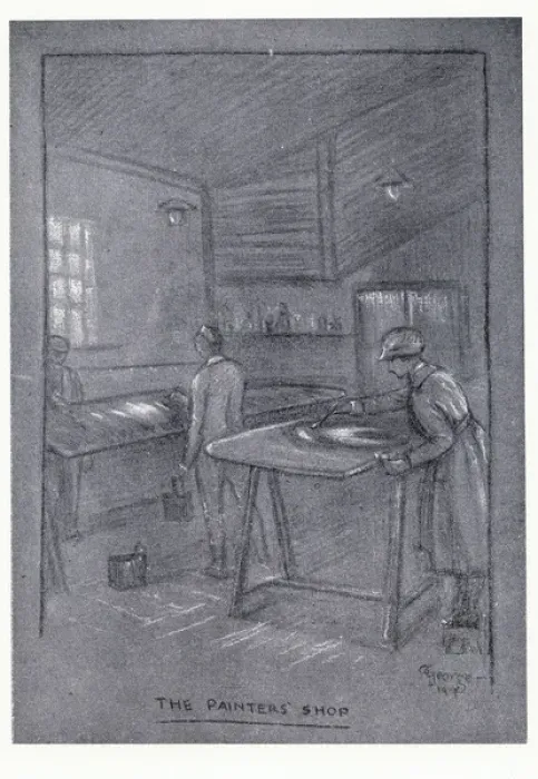 Framed Print : Womens Royal Air Force -- Painters Shop Framed Print : Womens Royal Air Force -- Painters Shop