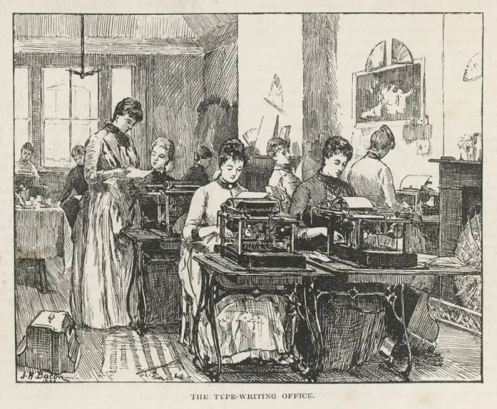 Framed Print : WOMENS TYPING OFFICE Framed Print : WOMENS TYPING OFFICE
