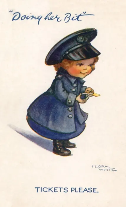 Framed Print : Womens War Work WW1 Ticket Collector Framed Print : Womens War Work WW1 Ticket Collector