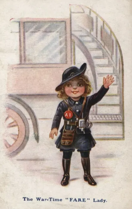 Framed Print : Womens Work WW1 Fare lady Framed Print : Womens Work WW1 Fare lady