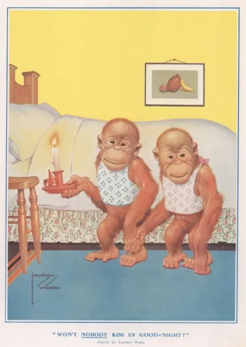 Framed Print : Wont Nobody Kiss Us Good-Night? By Lawson Wood Framed Print : Wont Nobody Kiss Us Good-Night? By Lawson Wood