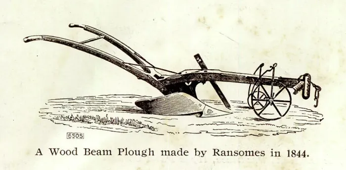 Framed Print : Wood beam plough made by Ransomes of Ipswich Framed Print : Wood beam plough made by Ransomes of Ipswich