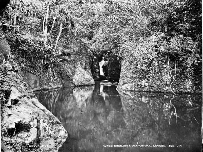 Framed Print : Wood scenery with waterfall, Levuka, Fiji Framed Print : Wood scenery with waterfall, Levuka, Fiji