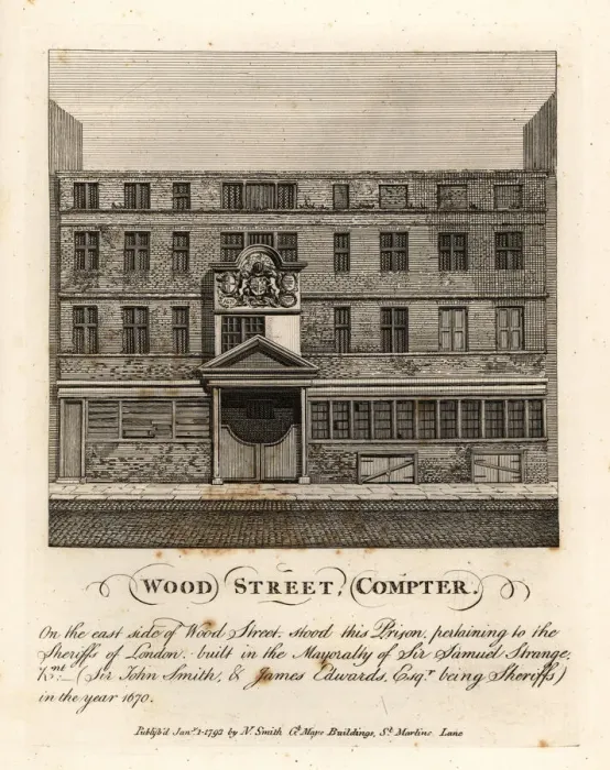Framed Print : Wood Street Compter, 18th century