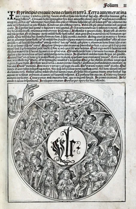 Framed Print : Woodcut depicting the creation Framed Print : Woodcut depicting the creation