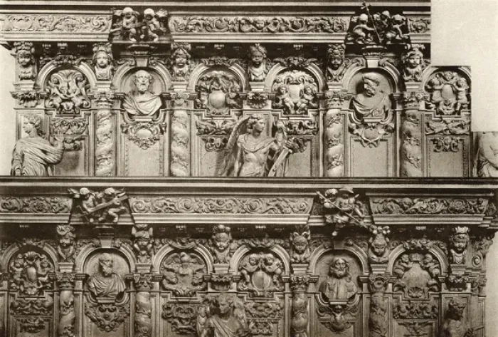Framed Print : Wooden carvings in primary church, Vilvorde, Belgium Framed Print : Wooden carvings in primary church, Vilvorde, Belgium