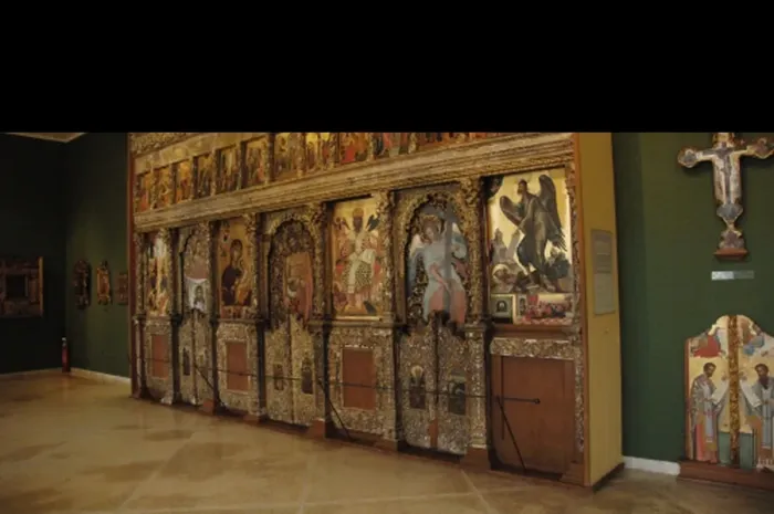 Framed Print : Wooden iconostasis by Angelos Masketis. 17th century. Byzant
