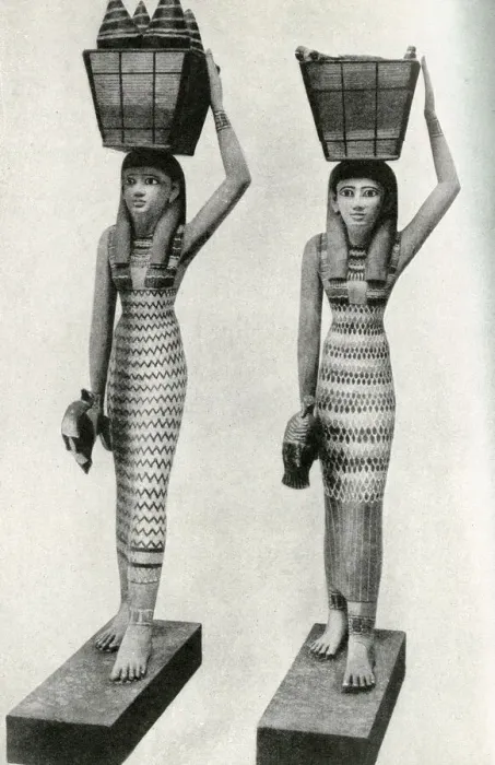 Framed Print : Wooden statues of handmaidens, Thebes, Egypt Framed Print : Wooden statues of handmaidens, Thebes, Egypt
