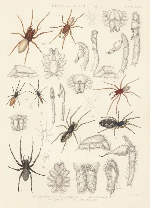 Framed Print : Woodlouse hunter, green-fanged tube web spider, etc Framed Print : Woodlouse hunter, green-fanged tube web spider, etc