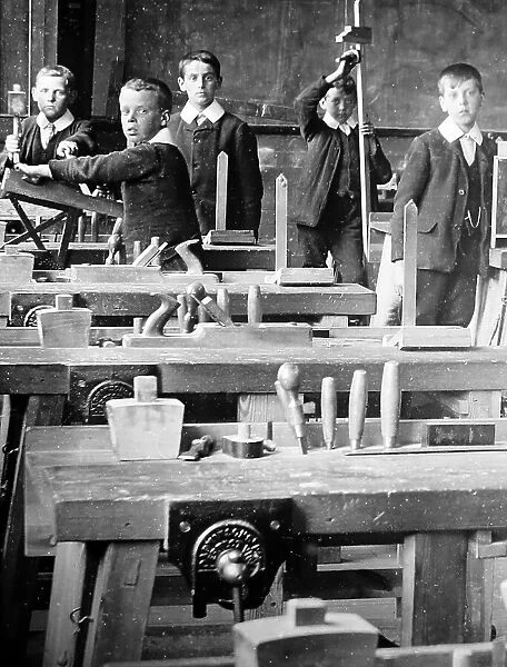 Woodworking class, Victorian period