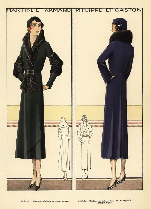 Framed Print : Wool coats by Martial et Armand and Philippe et Gaston, 1931 Framed Print : Wool coats by Martial et Armand and Philippe et Gaston, 1931