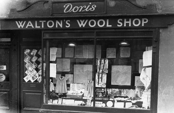 Wool shop window display, Walton-on-the-Naze, Essex