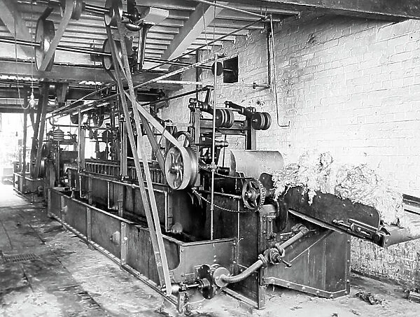 A wool washing machine in a woollen mill in Bradford