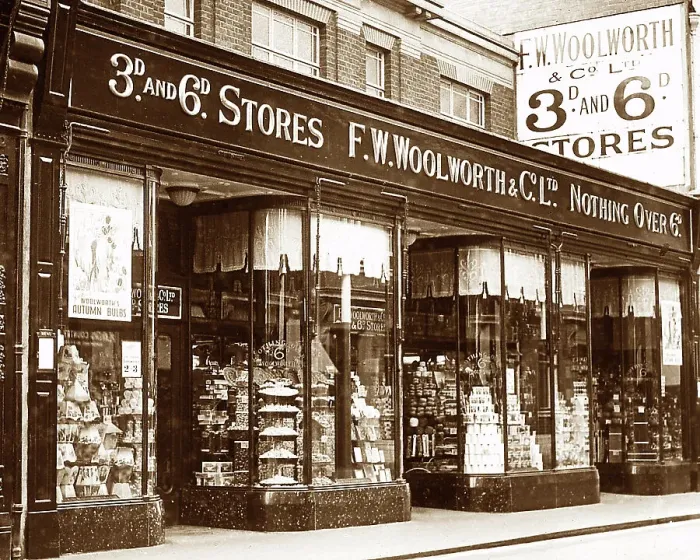 Framed Print : Woolworths 3d and 6d store Edwardian period Framed Print : Woolworths 3d and 6d store Edwardian period
