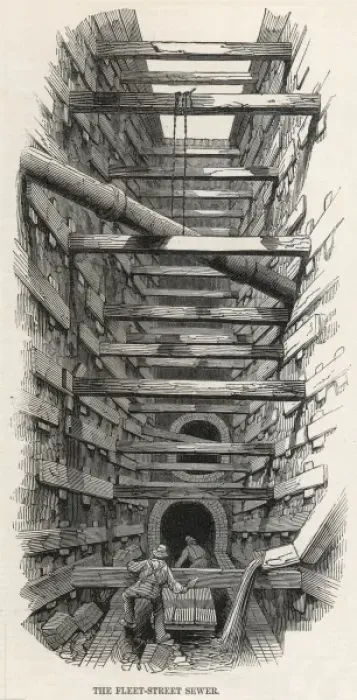 Framed Print : Work on the Fleet Street Sewer, London, 1845 Framed Print : Work on the Fleet Street Sewer, London, 1845