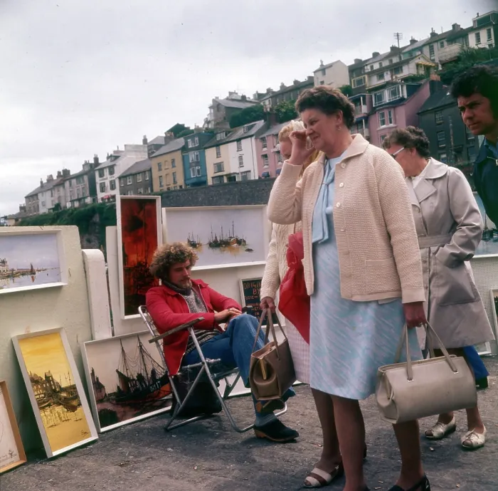 Framed Print : The work of an outdoor painter, Brixham Harbour, Devon Framed Print : The work of an outdoor painter, Brixham Harbour, Devon