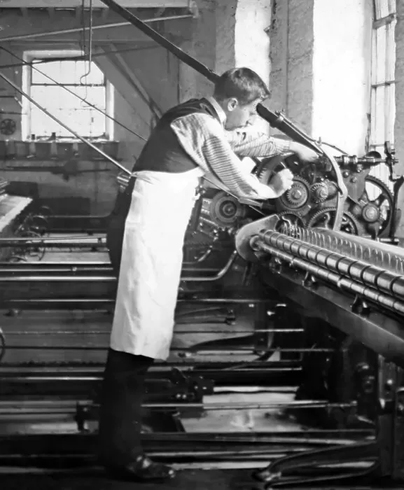 Framed Print : Mill worker, Victorian period Framed Print : Mill worker, Victorian period