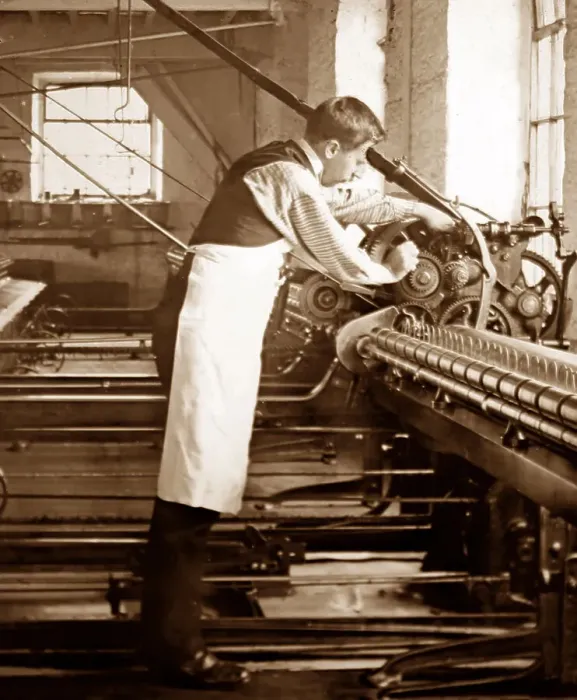 Framed Print : Mill worker, Victorian period Framed Print : Mill worker, Victorian period