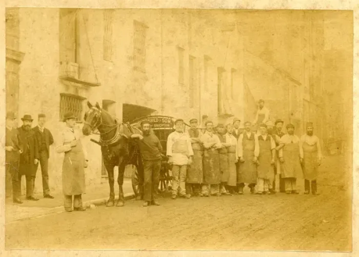 Framed Print : Workers with delivery cart, Brighton, Sussex Framed Print : Workers with delivery cart, Brighton, Sussex