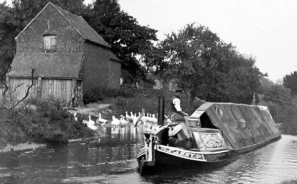 Working narrow boat at Colwich, early 1900s