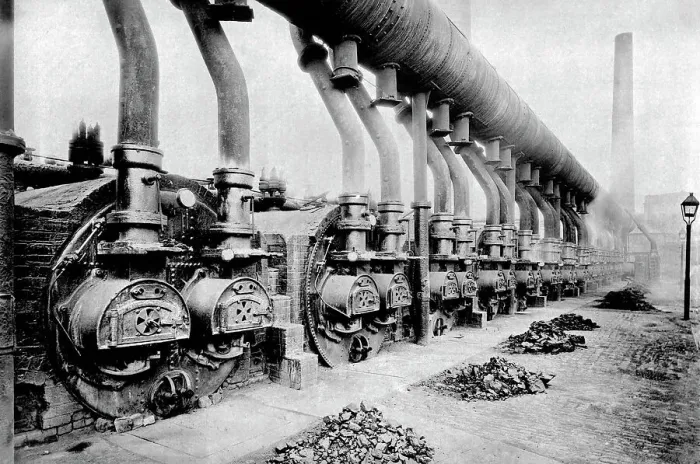 Framed Print : Workington Steel Works Boilers early 1900s Framed Print : Workington Steel Works Boilers early 1900s