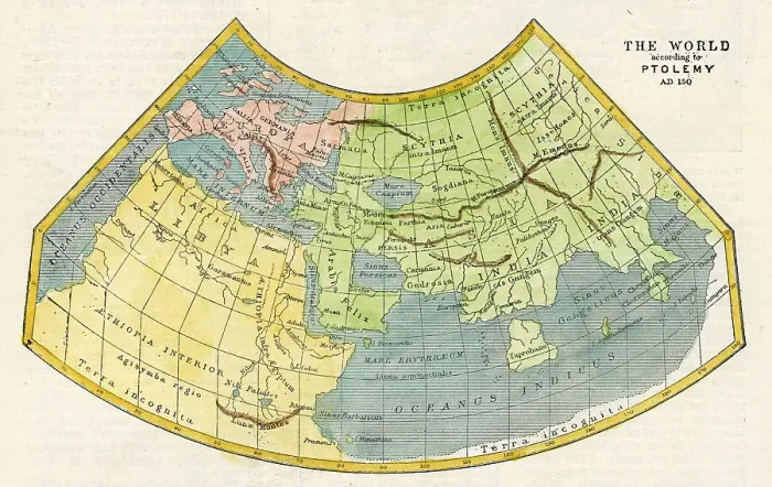 Framed Print : The World According To Ptolemy 150Ad Framed Print : The World According To Ptolemy 150Ad