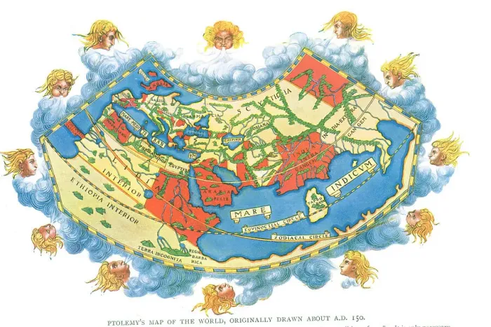 Framed Print : World According To Ptolemy Ad150 Framed Print : World According To Ptolemy Ad150