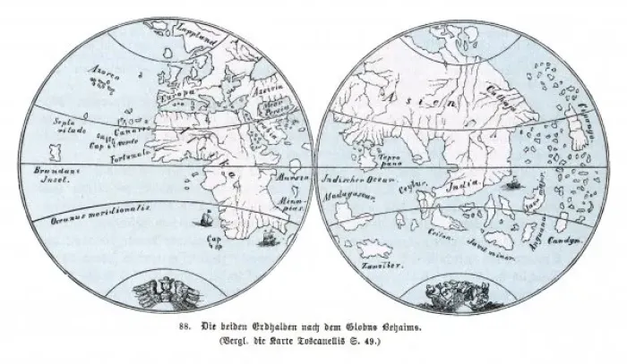 Framed Print : World Map / Behaim 1492 Framed Print : World Map / Behaim 1492