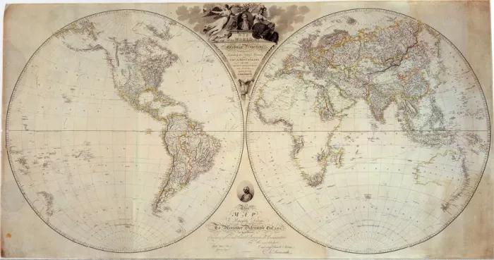 Framed Print : World Map in Projection Framed Print : World Map in Projection