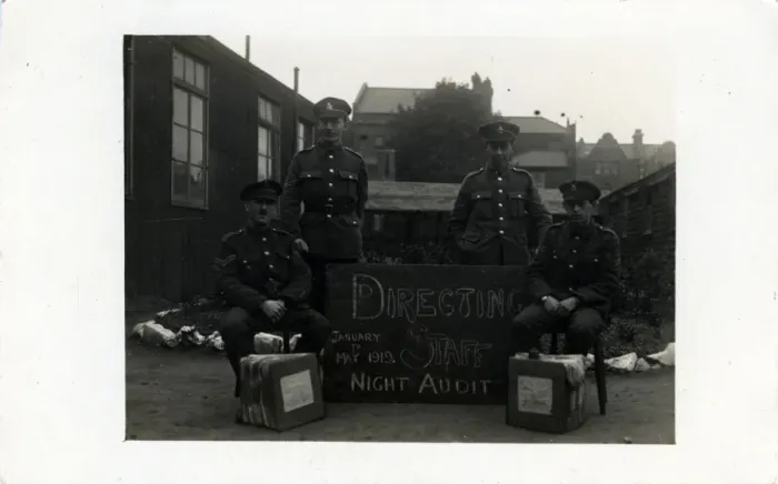 Framed Print : World War One Army Directing Staff, Thought to be at Camberl Framed Print : World War One Army Directing Staff, Thought to be at Camberl