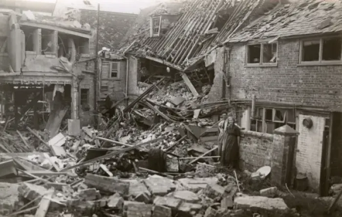 Framed Print : World War Two Bomb Damage Framed Print : World War Two Bomb Damage