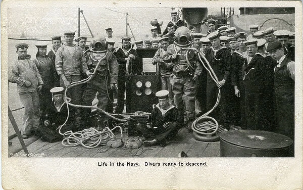 World War One Diving from Navy Boat, Britain