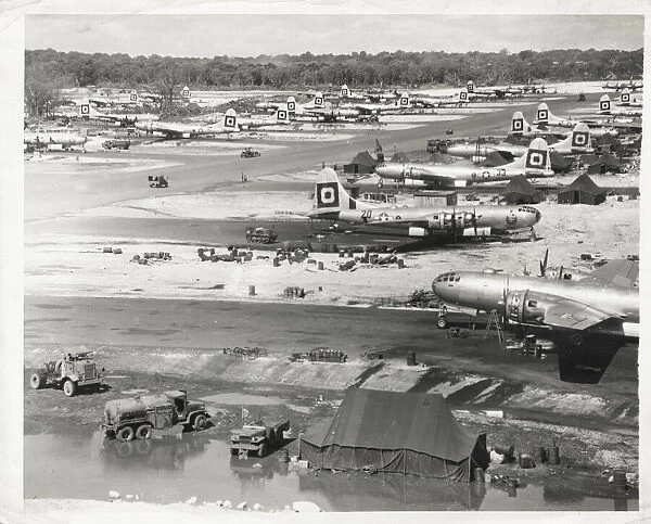 World War II US B-29 bombeers on the Mariana Islands