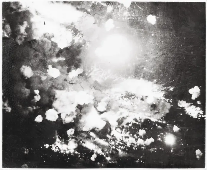 Framed Print : World War II fires burning Pforzheim, Germany Framed Print : World War II fires burning Pforzheim, Germany