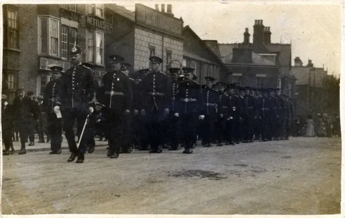 Framed Print : World War One Military Procession, Doncaster, England Framed Print : World War One Military Procession, Doncaster, England