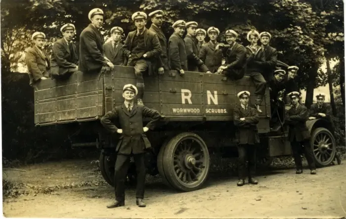 Framed Print : World War One Royal Navy Truck / Lorry, Wormwood Scrubs Framed Print : World War One Royal Navy Truck / Lorry, Wormwood Scrubs