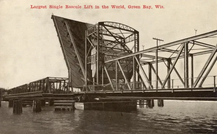 Framed Print : Worlds Largest Single Bascule Lift Bridge - Green Bay, Wis Framed Print : Worlds Largest Single Bascule Lift Bridge - Green Bay, Wis