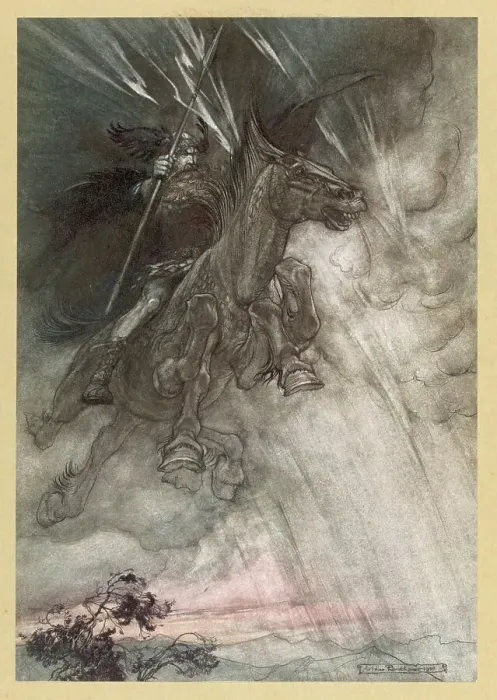 Framed Print : WOTAN RIDES TO ROCK Framed Print : WOTAN RIDES TO ROCK