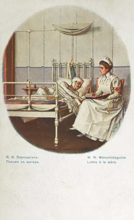 Framed Print : Wounded soldier dictates a letter to his Mother Framed Print : Wounded soldier dictates a letter to his Mother