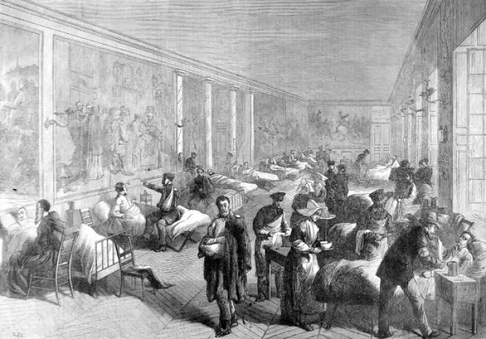 Framed Print : Wounded Soldiers in the Palace of Versailles; Franco-Prussia Framed Print : Wounded Soldiers in the Palace of Versailles; Franco-Prussia