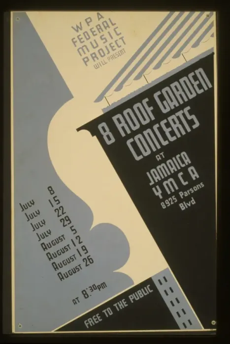 Framed Print : WPA Federal Music Project will present 8 roof garden concert Framed Print : WPA Federal Music Project will present 8 roof garden concert