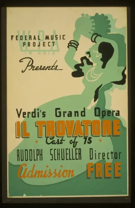Framed Print : WPA in Ohio Federal Music Project presents Verdis grand ope Framed Print : WPA in Ohio Federal Music Project presents Verdis grand ope