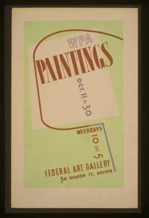 Framed Print : WPA paintings, Federal Art Gallery, 50 Beacon St. Boston Framed Print : WPA paintings, Federal Art Gallery, 50 Beacon St. Boston