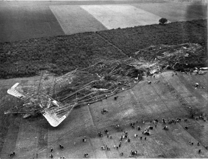 Framed Print : The wreckage of the R101 Framed Print : The wreckage of the R101
